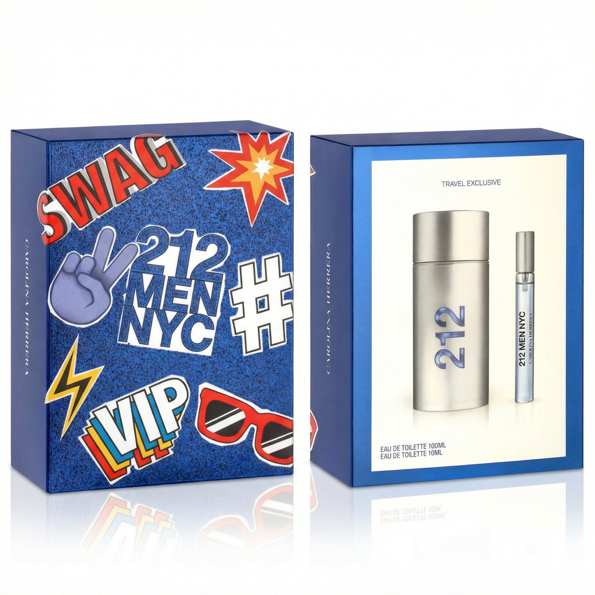 Kit Carolina Herrera 212 Men • Eau De Toilette 100ml Hombre + Complementos