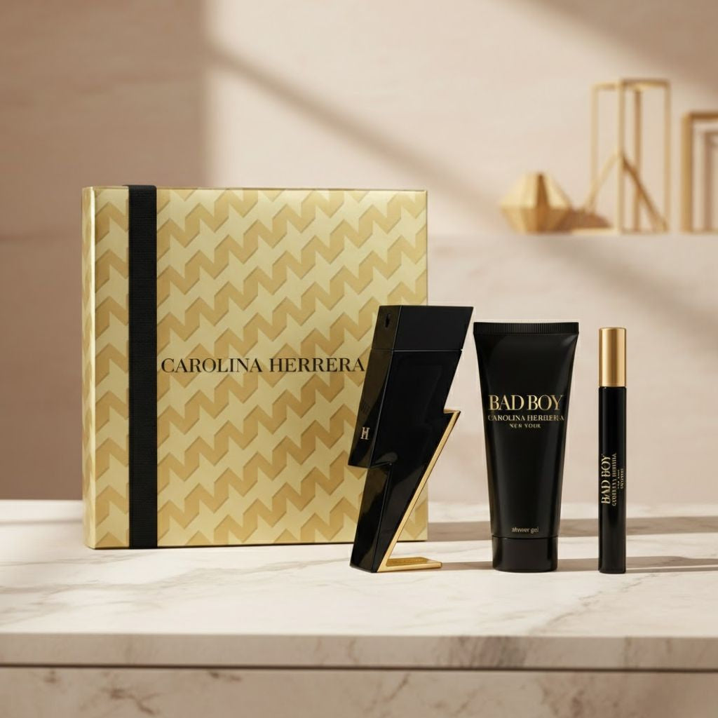 Kit Carolina Herrera Bad Boy • Eau De Toilette 100ml Hombre + Complementos